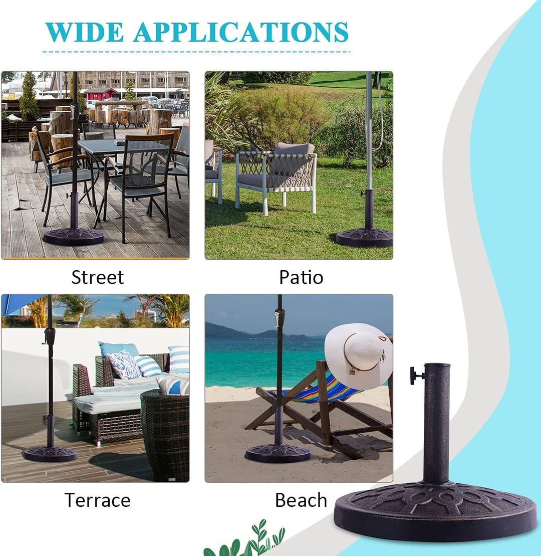 RELAX4LIFE Sonnenschirmständer, Schirmständer aus Kunstharz, Balkonschirmständer für 38/48 mm Schirm