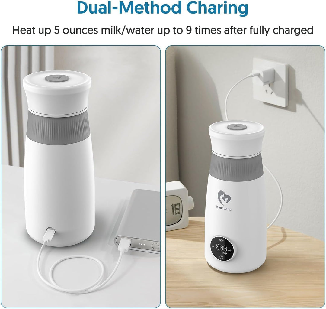 Bellababy Flaschenwärmers,Bottle Warmer Tragbar,Schneller Flaschenwärmer mit USB Kabel,Milchwärmer B