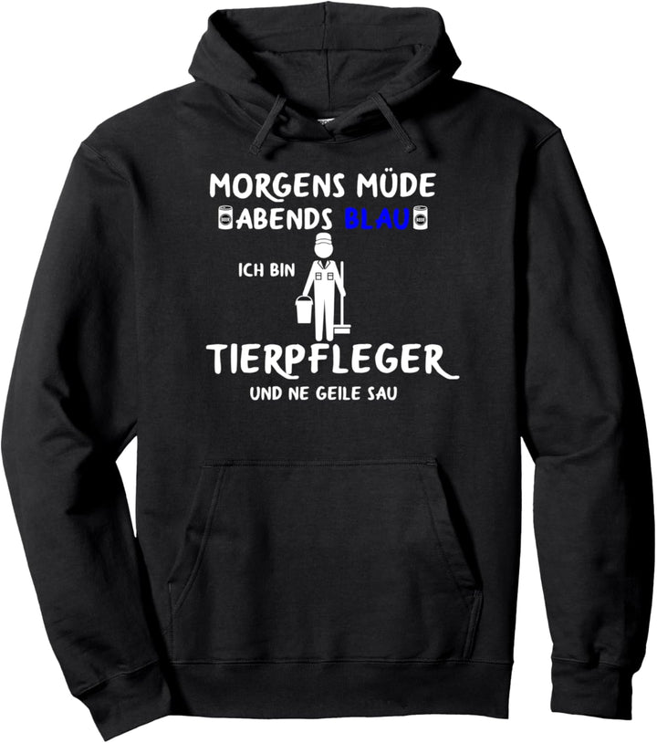 Zoowart Zoowärterin Morgens Müde Abends Blau Tierpfleger Pullover Hoodie