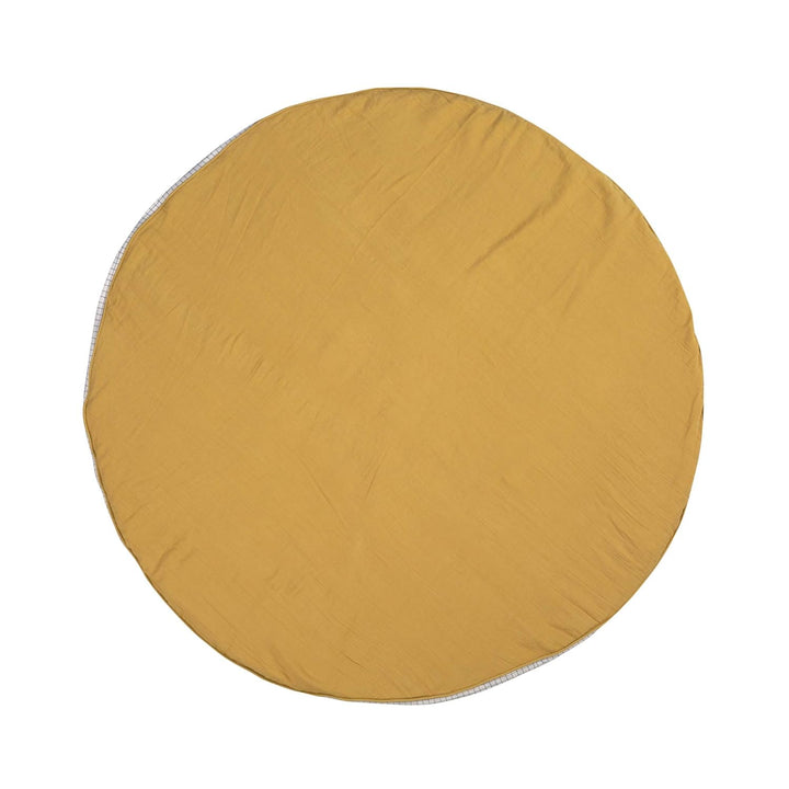 LÄSSIG Krabbel-und Spieldecke aus Muslin Bio-Baumwolle waschbar/Seat Cushion Muslin senfgelb, Senfge