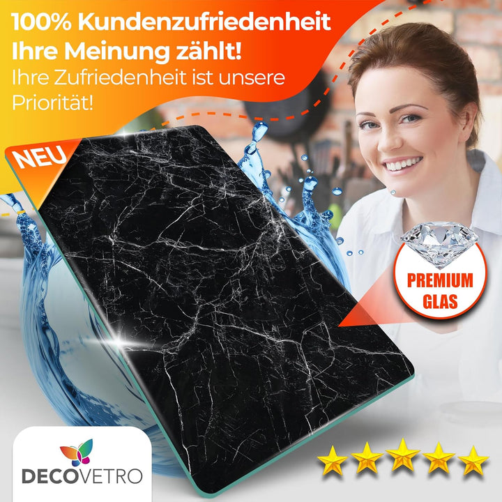 Decovetro® Schneidebrett Glas | 40 x 30 cm | Glass Cutting Board | Hygienisches und robustes Glassch