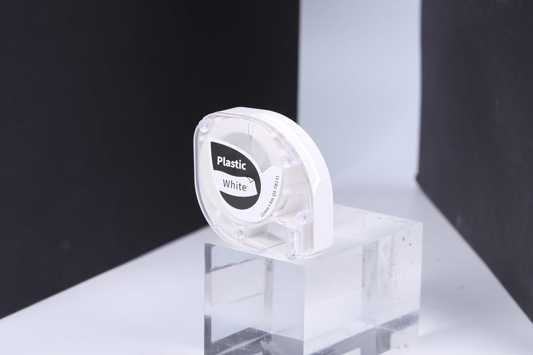 kompatibel mit Phomemo P12 Etikettenband Original 12mm x 4m Plastic White Schriftband, kompatibel mi