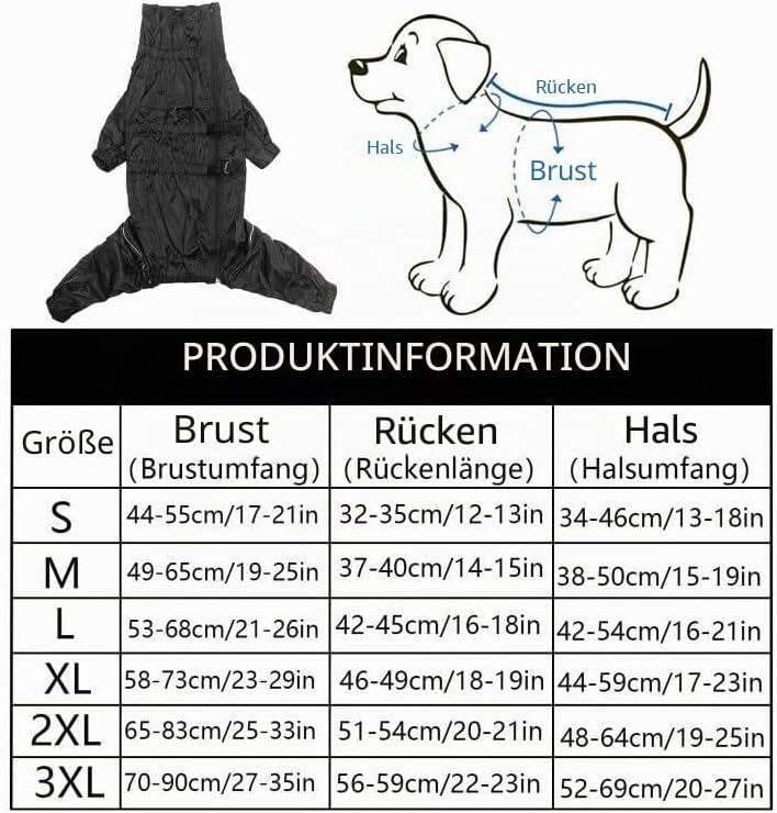 Geyecete -Regenmantel für hunde mit vier Beinen,Hunde Regenjacken Hosenanzug mit Geschirr loch, refl