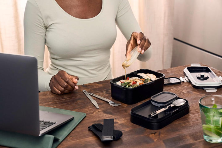 ZWILLING FRESH & SAVE Lunchbox to go inkl. Edelstahl-Besteck, bruchsicher, Vakuumfunktion, Schwarz