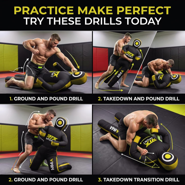 RTX MMA Judo Grappling Dummy -Boxenbeutel Brazilian BJJ Jiu Jitsu Standposition Wrestling BJJ Dummy