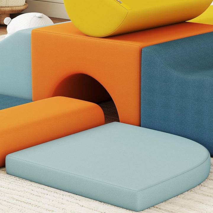 AIYAPLAY Schaumstoff Bausteine 9-TLG. Kinder Softbausteine Bausteinset mit abnehmbarem Bezug Kletter