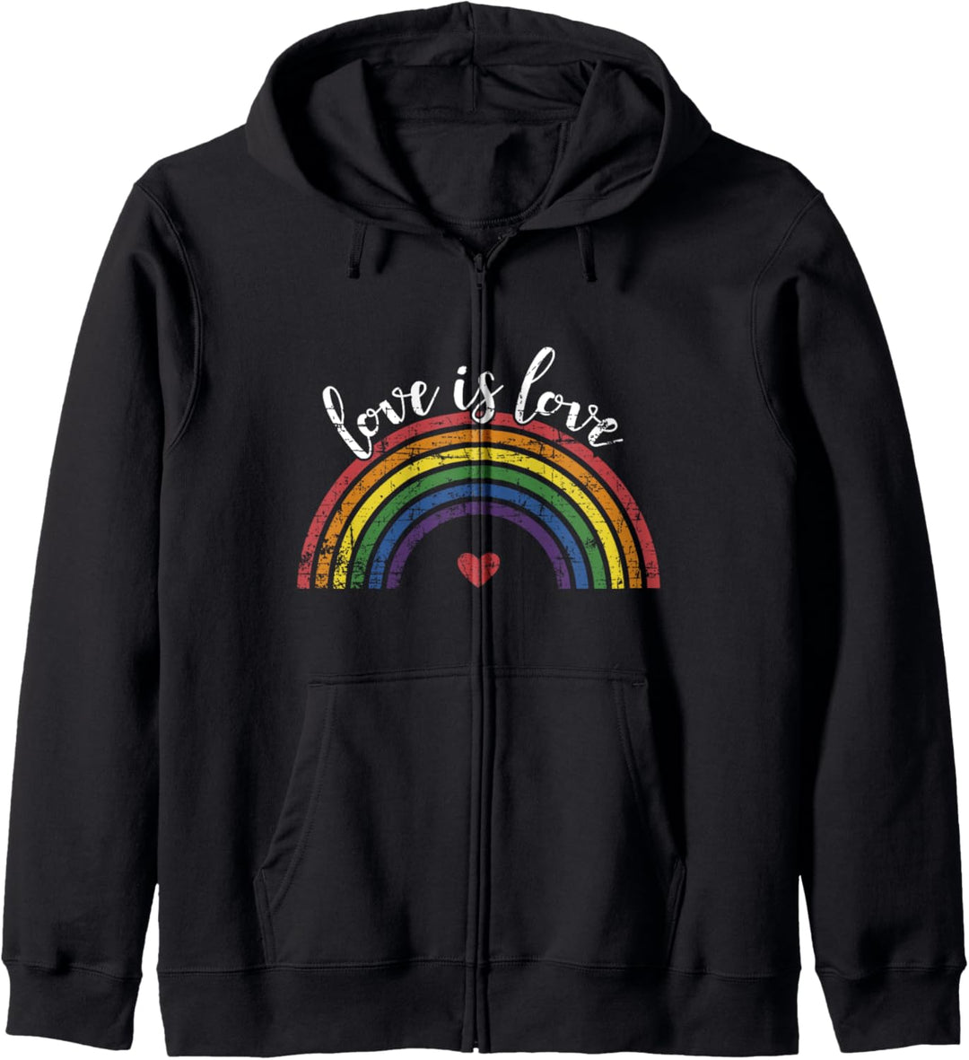 Love is love für Liebe mit Regenbogen im Pride month Kapuzenjacke