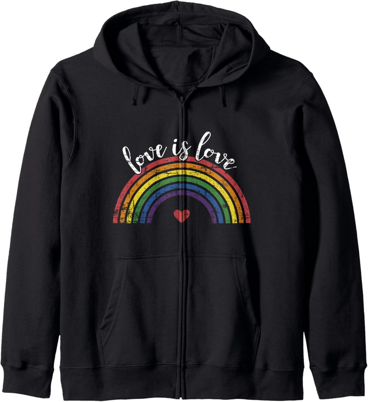 Love is love für Liebe mit Regenbogen im Pride month Kapuzenjacke