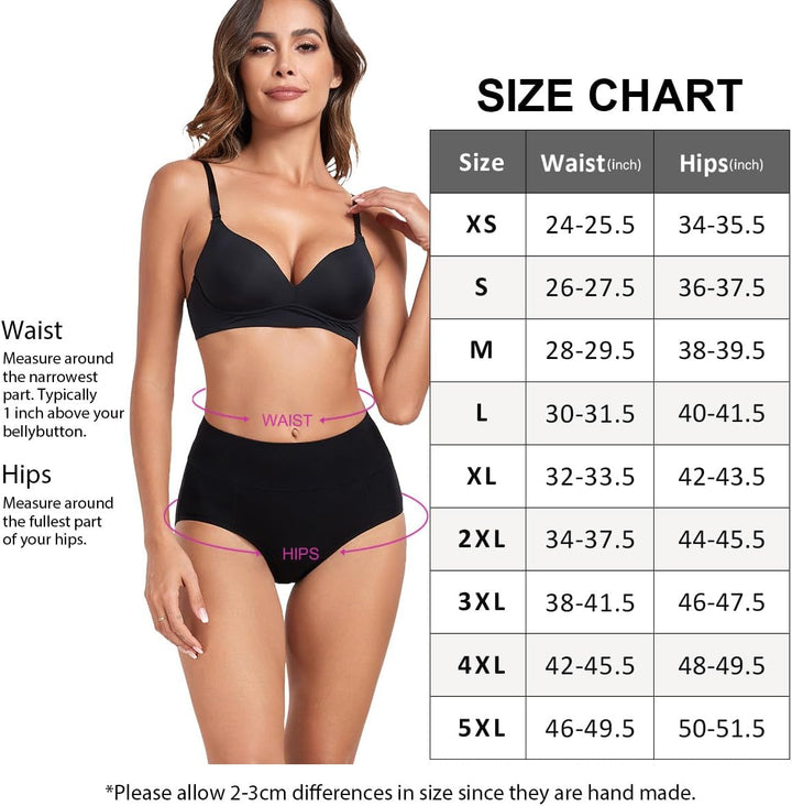 wirarpa Unterhosen Damen Baumwolle Unterwäsche Frauen Taillenslip Hohe Taille Slip 5er Pack, Dunkel