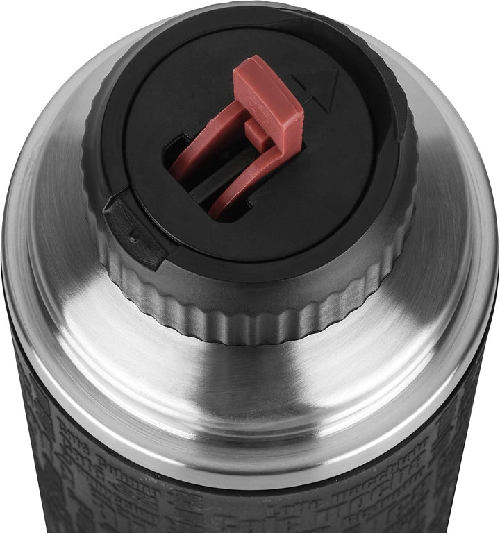 Emsa Senator Sleeve | Schwarz | 0,5 L Thermo-/Isolierflaschen | Edelstahl, 8 x 8 x 24 cm | Hält 4h h