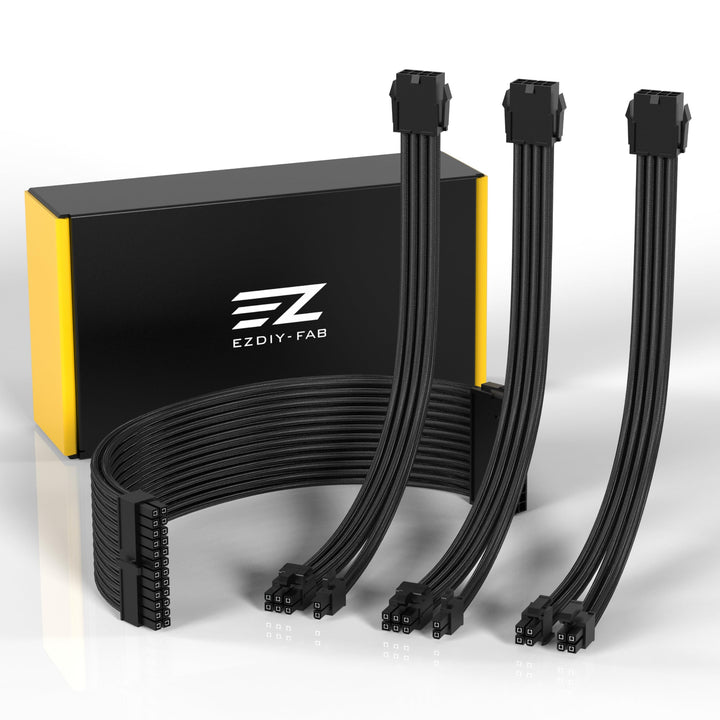 EZDIY-FAB PSU-Kabelverlängerung, ummantelt, benutzerdefiniertes Mod, GPU, PC-Netzteil, weiches Nylon