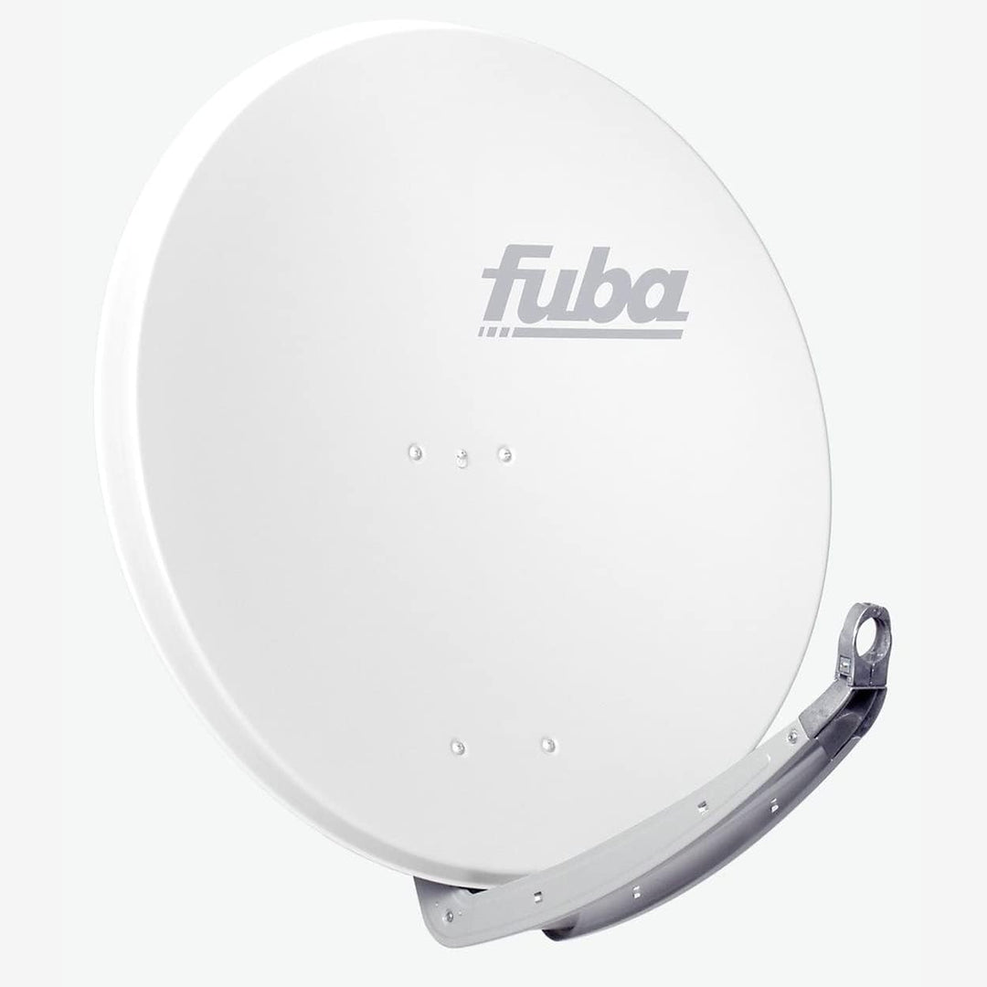 Fuba DAA 850 Satellitenantenne Aluminium in Weiss HDTV 3D 4K Premium X Deluxe Twin LNB Sat 85 cm + T