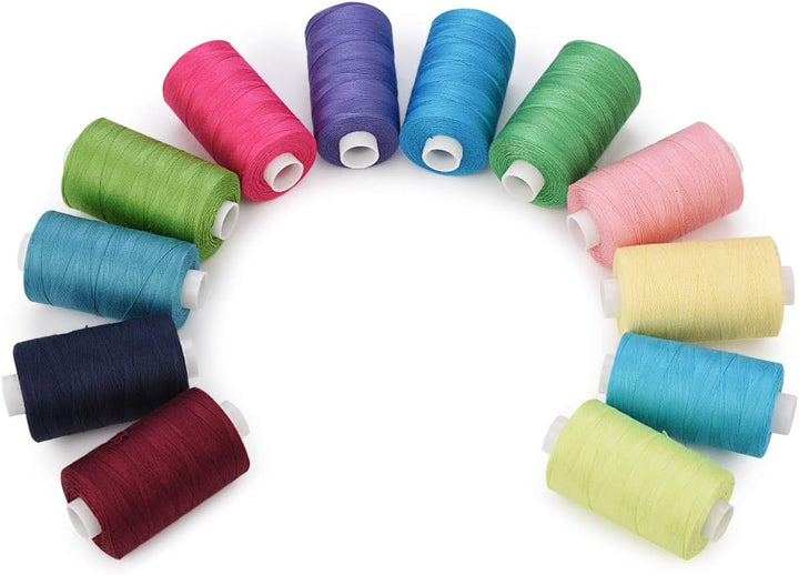 Simthread Baumwoll Nähgarn Quiltgarn für Nähen und Quilten Maschinen - 550 Yards/spule, 12 Helle Far