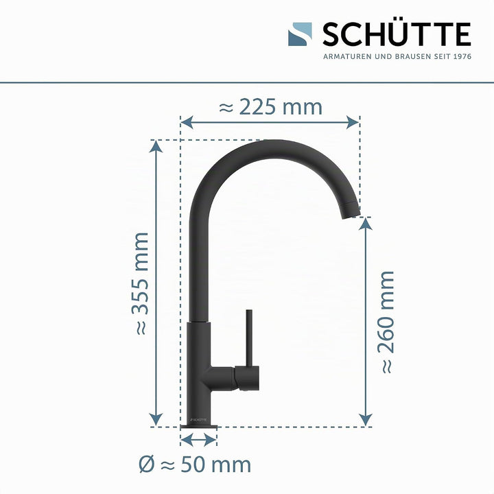 SCHÜTTE 79966 Küchenarmatur Cardiff, 360 Grad schwenkbarer Wasserhahn Küche, Mischbatterie für die S