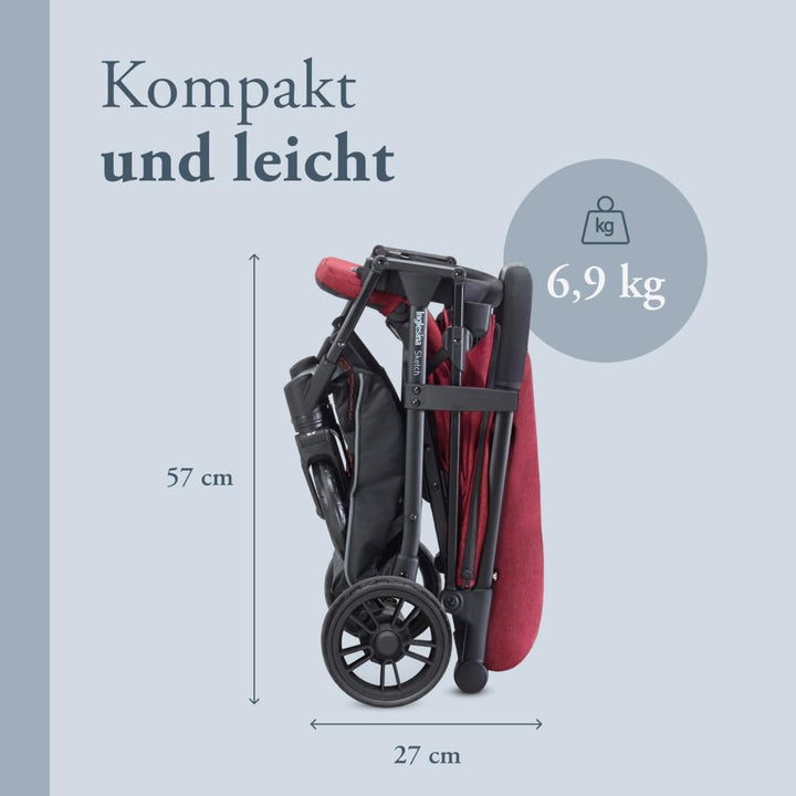 Inglesina Sketch Kinderwagen Leicht und Kompakt, Rot, Bequem, bis zu 17kg, Einhand-Faltung, UPF 50+,