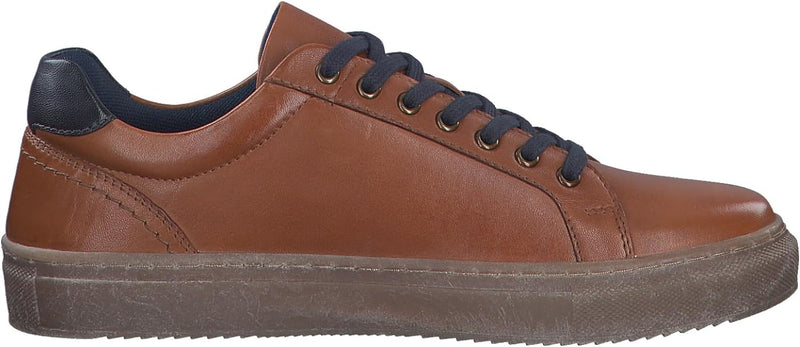 s.Oliver Herren Sneaker flach aus Leder zum Schnüren 41 EU Cognac, 40 EU