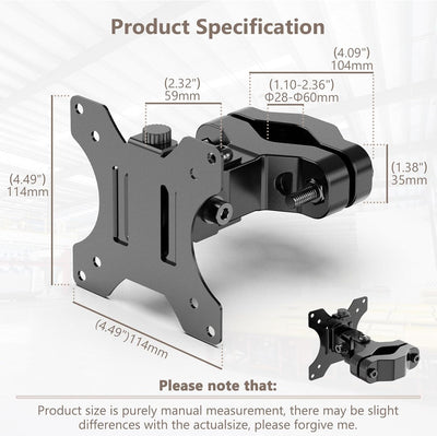 WORLDLIFT Universalhalterung Masthalterung für 17"-32" Bildschirme Unterstützt bis zu 8kg, Full Moti