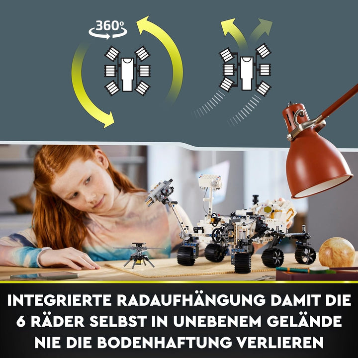 Lego 42158 Technic NASA Mars-Rover Perserverance Weltraum Spielzeug Set mit AR-App, Wissenschafts-Sp