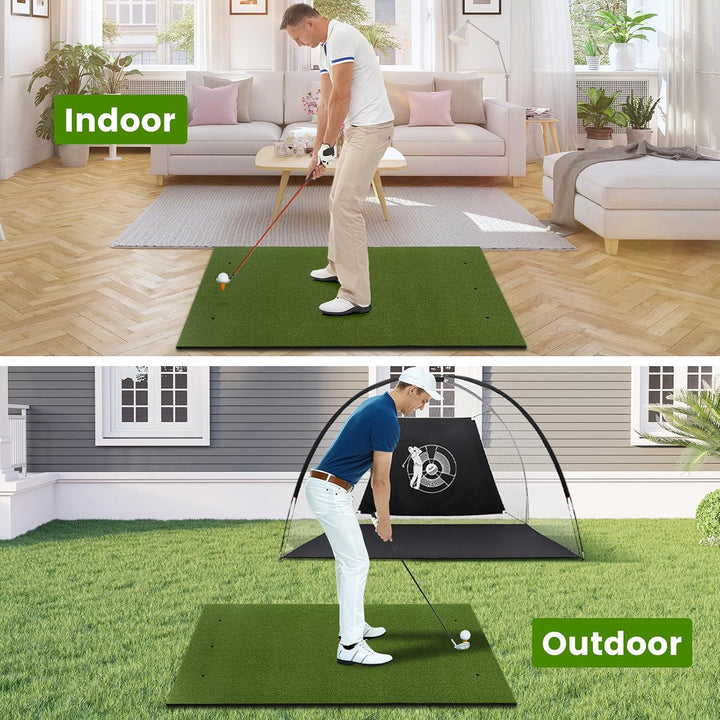 LIFEZEAL Golf Übungsmatte, Abschlagmatte Golf mit 6 Abschlagpositionen, Outdoor Sports Golf Training