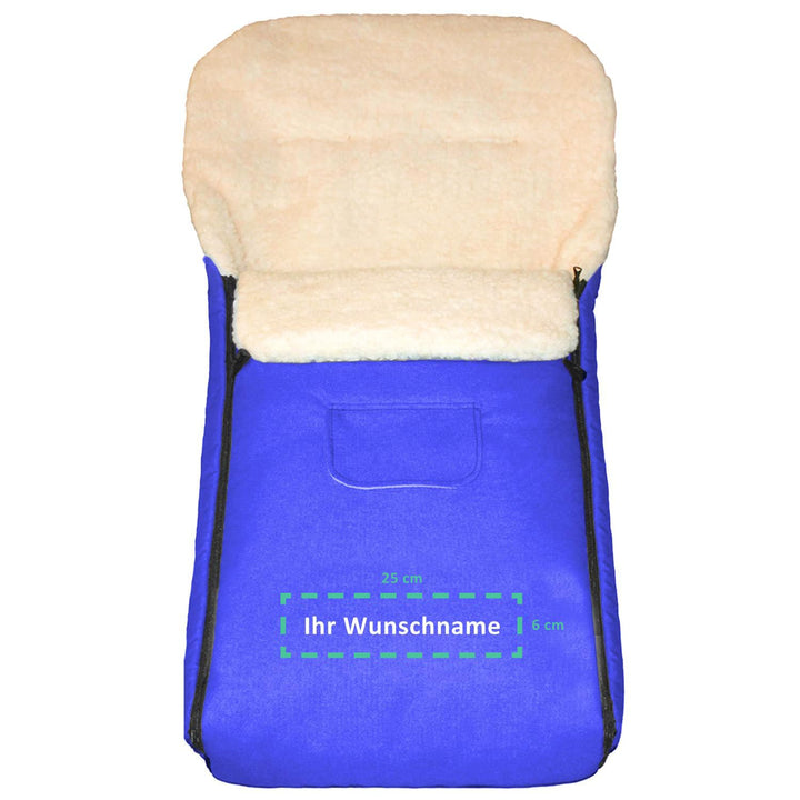 Baby-Joy Fusssack KAI 105 cm filzfrei aus Lammwolle und Polyester, personalisiert mit Name, für Bugg