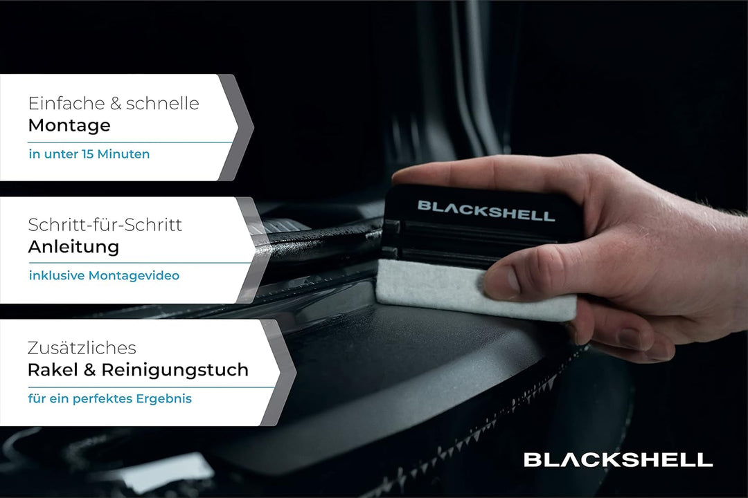 Blackshell® Ladekantenschutz Folie passend für VW Touran | Typ 5T | Bj. ab 2015 Carbon Matt - passge