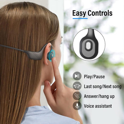 MONODEAL Knochenschall Kopfhörer Bluetooth Headset mit Mikrofon, Bluetooth 5.3 Kopfhörer Open Ear mi