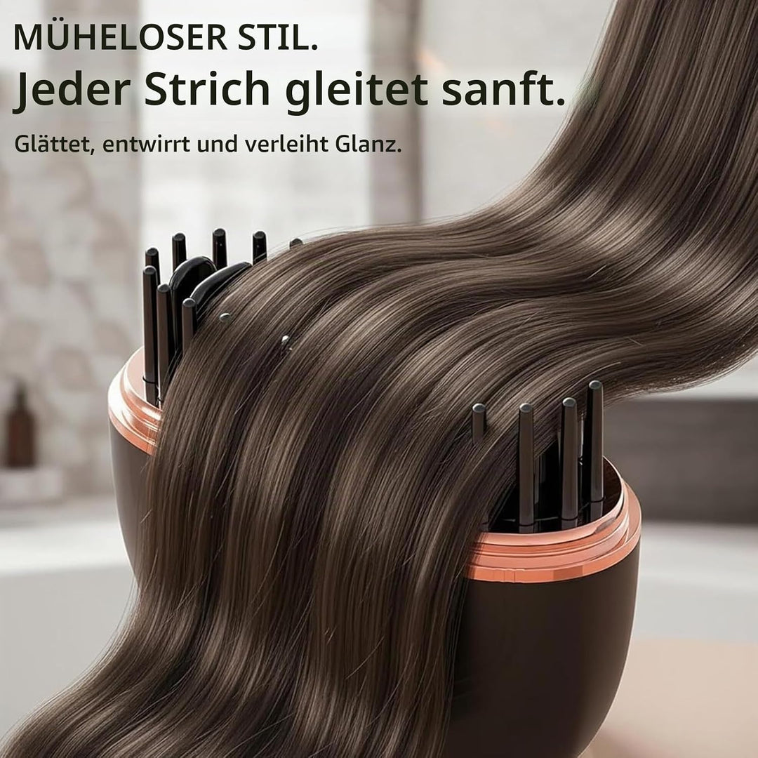 Mini Glätteisen,Glättbürste Kabellos,Verbrühungsschutz Glätteisen,Wiederaufladbare Tragbare Glättbür