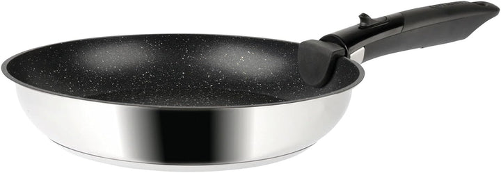 Sitram 714269 Pfannen-Set, Edelstahl, Ø 20 – 24 – 28 cm, Beschichtung innen Steinoptik, Antihaftbesc