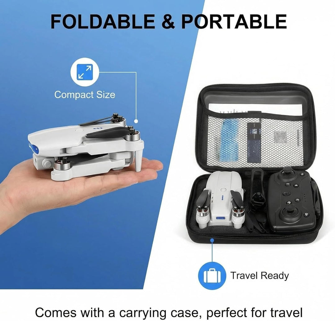 Drohne mit Kamera 1080P HD für Kinder, WiFi FPV Drone für Anfänger, RC Quadcopter mit 2 Akku, Schwer