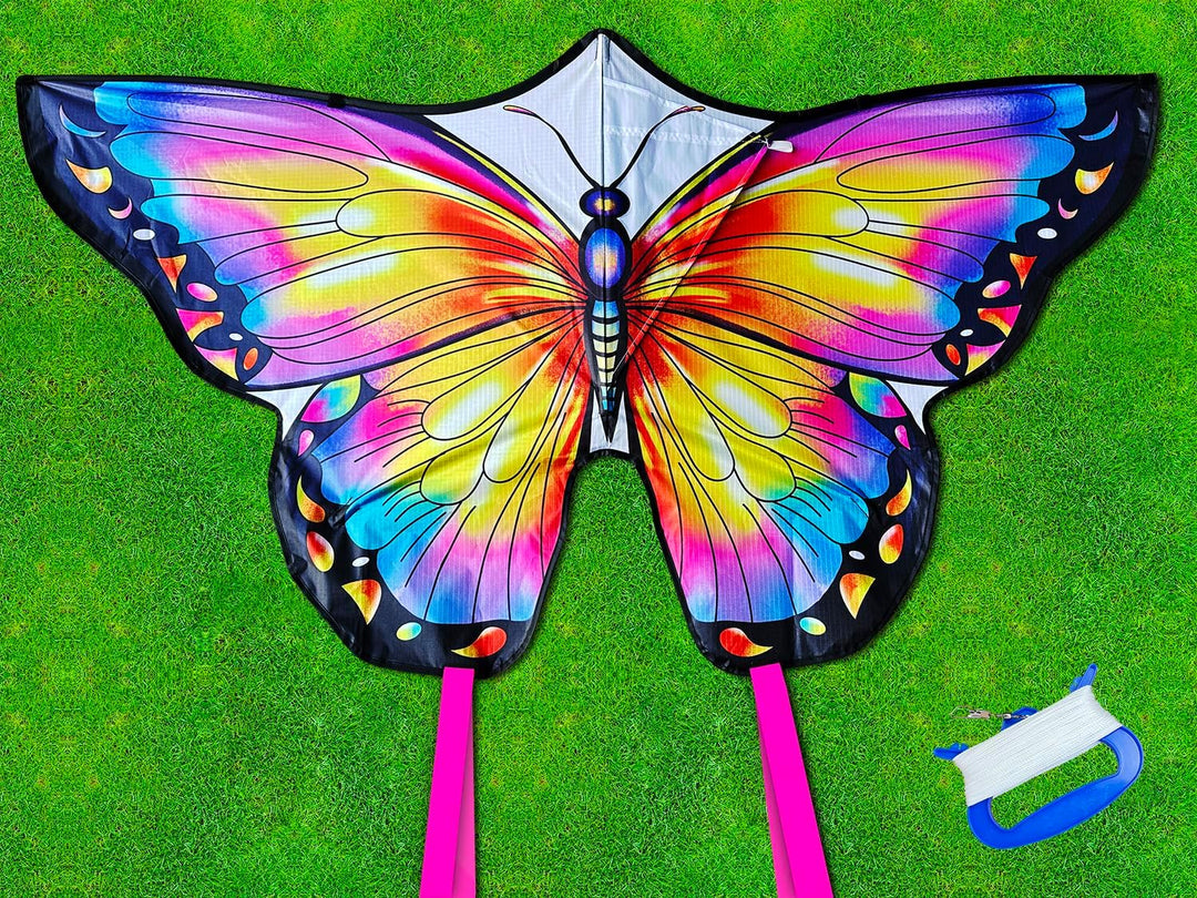 HONBO Schmetterling Drachen Butterfly Kites, flugdrachen für Kinder und Erwachsene,120x95cm with Lon