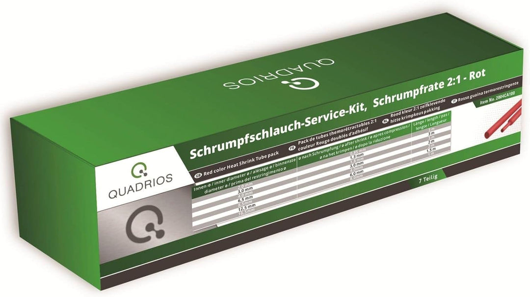 Quadrios 2004CA100 Schrumpfschlauchsortiment Rot Schrumpfrate:2:1 1 Set