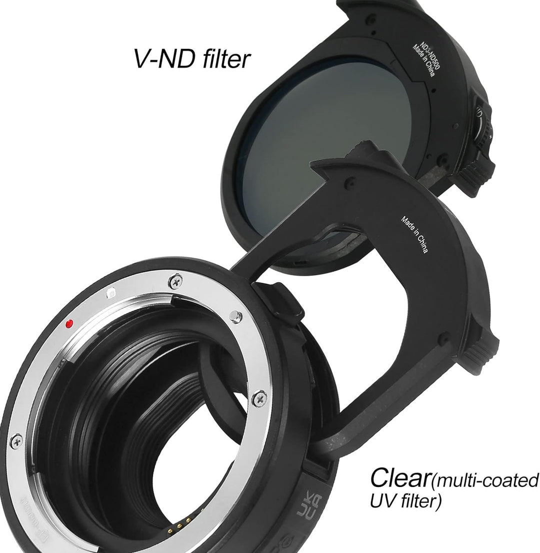 Meike MK-EFTM-C Metal Auto-Focus Mount Lens Adapter with Drop-in Filters Variable ND and UV Filters
