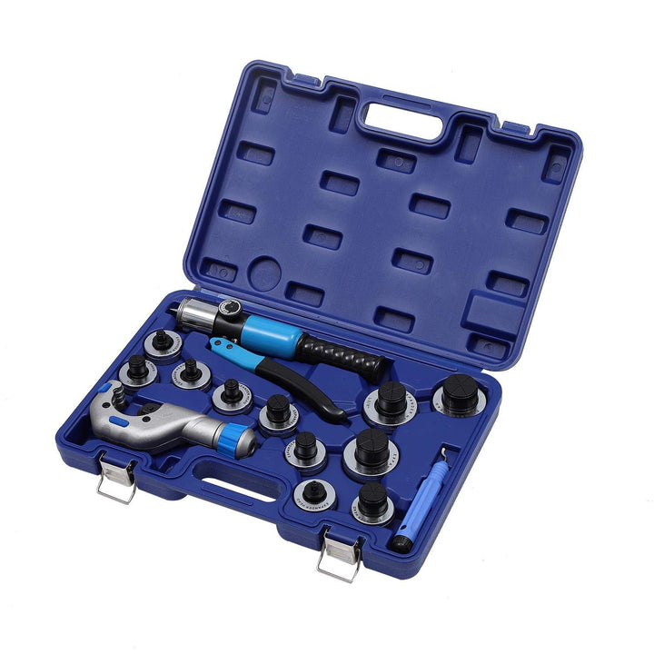 KATSU Hydraulischer Rohraufweiter Bördelwerkzeugsatz 3/8"- 1-5/8" O.D.Tubing mit 11 Köpfen für Weich