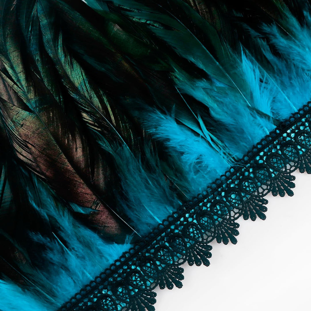 keland Damen Natural Feather Feather Schal Halloween Shrug Schwarz Poncho Kragen Blau, Blau