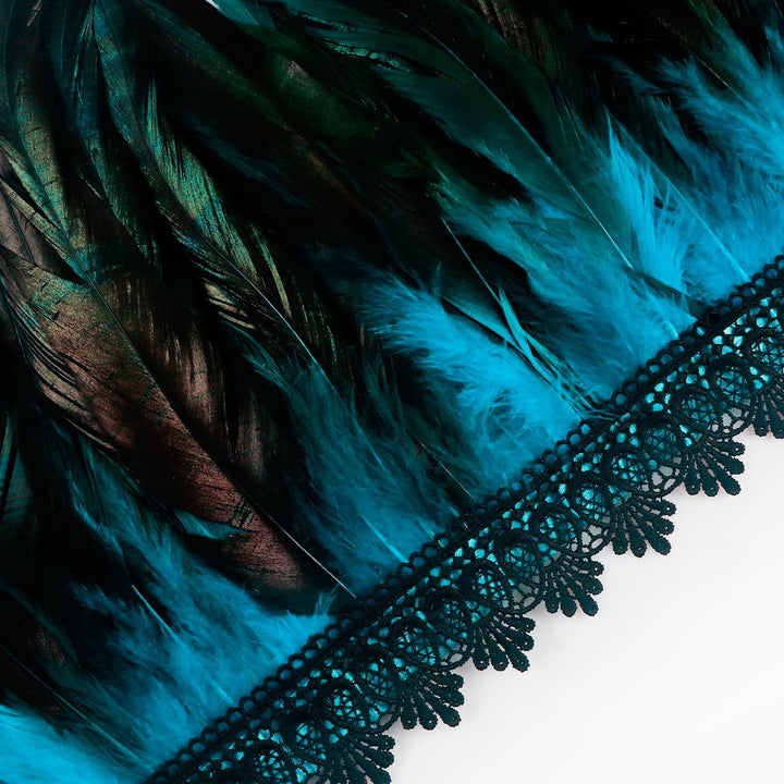 keland Damen Natural Feather Feather Schal Halloween Shrug Schwarz Poncho Kragen Blau, Blau