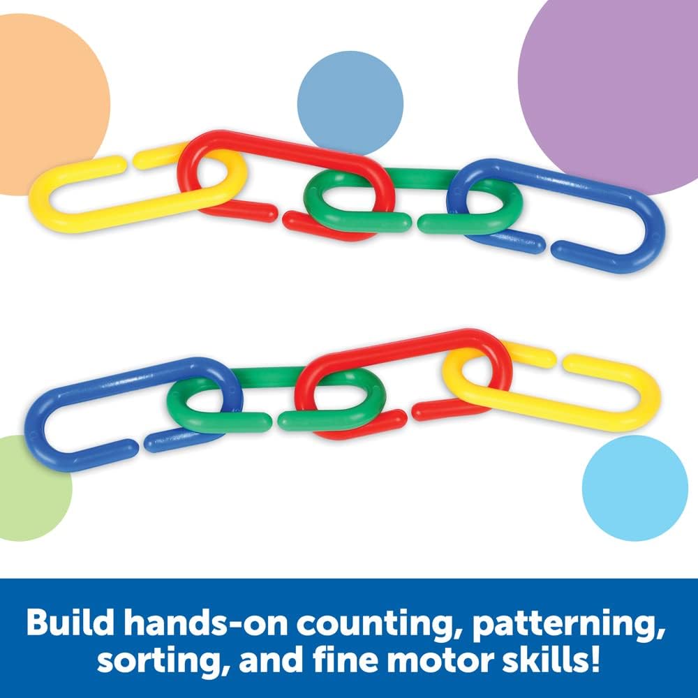 Learning Resources Link 'N' Learn Links – Kettenglieder in 4 Farben (Set mit 500 Stück)