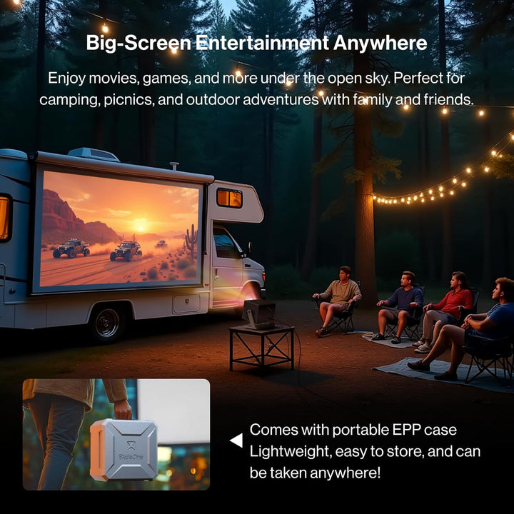 Cube 600 Projektor mit eingebautem Google TV, 1080P Tragbarer Projektor mit WiFi & Bluetooth, True 6