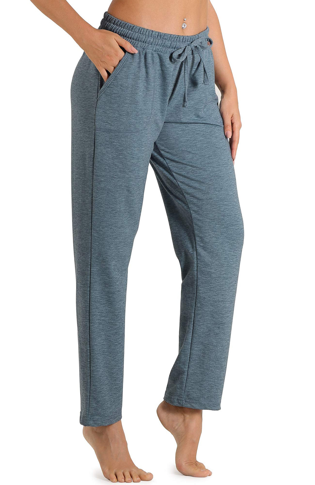 icyzone Damen Jogginghose Sweathose Lang Sporthose Freizeithose geradem Bein Hose mit Tunnelzug S Ma