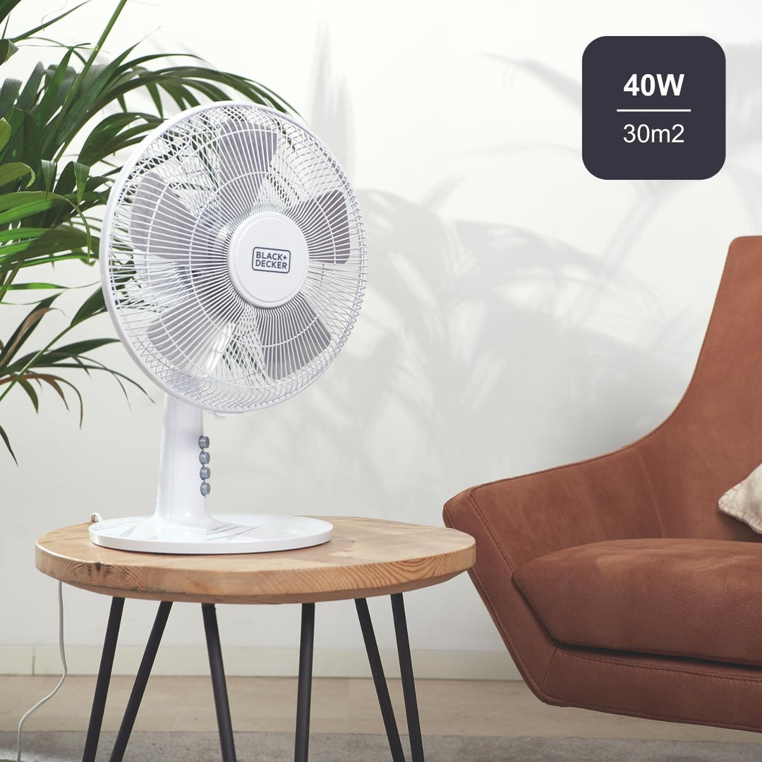 Black+Decker Turmventilator BXTFA45E, 40, Kunststoff, Weiss 5 Klingen - Weiss, 5 Klingen - Weiss