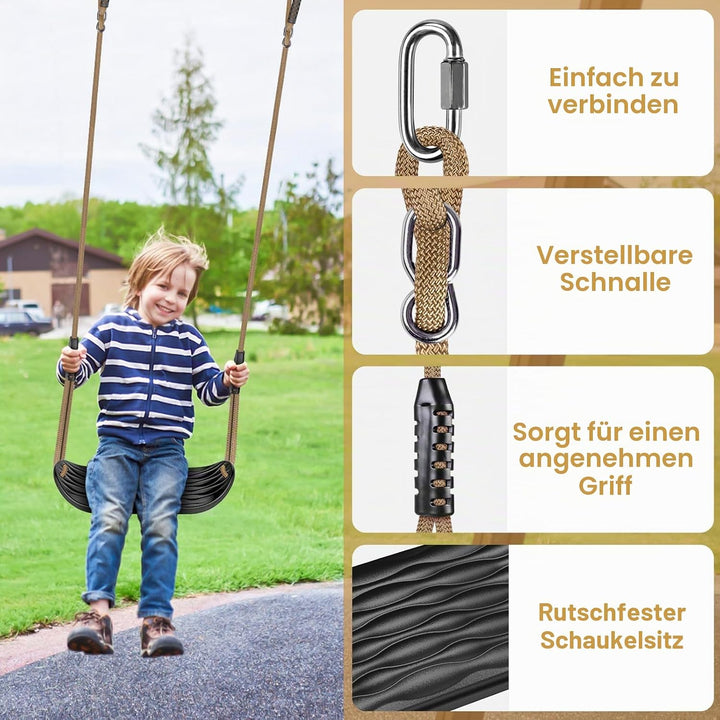 Dolibest Schaukel Kinder, Indoor Outdoor Babyschaukel Hartgummi Schaukelsitz Spielplatz Gartenschauk