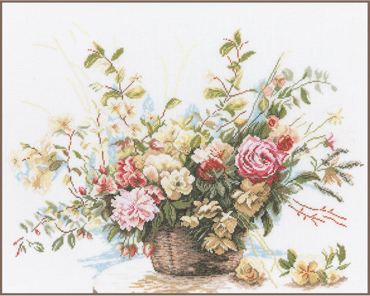 Lanarte Zählmusterpackung Rosen Kreuzstichpackung, Baumwolle, Mehrfarbig, 49 x 39 x 0.3 cm