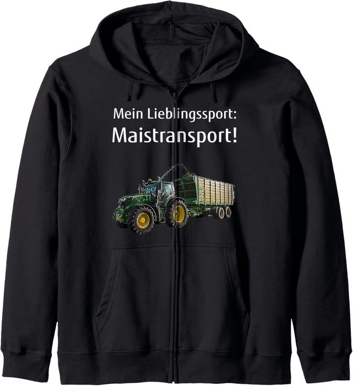 Landwirt Mais häckseln Bauer Lohner Silage Maistransport Kapuzenjacke