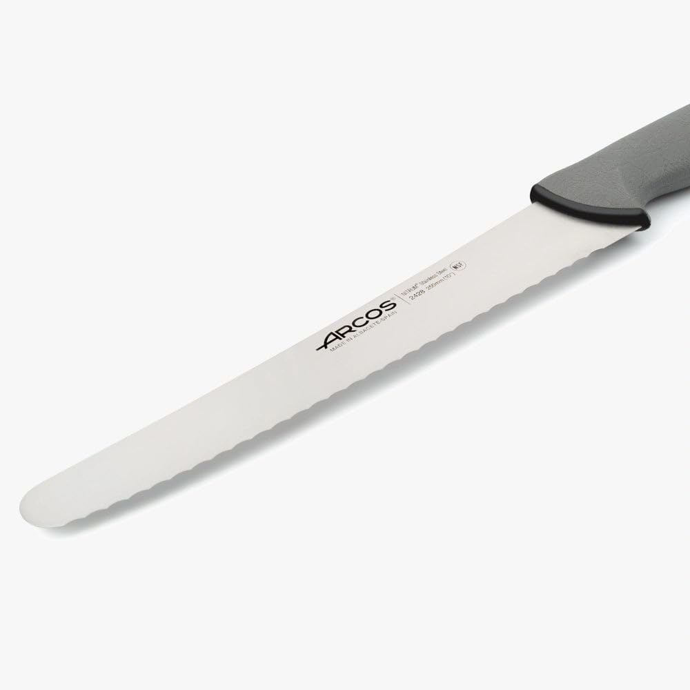 Arcos Kuchenmesser Serrierte Klinge Edelstahl Nitrum 250 mm - Ergonomischer Rutschfester Griff - Hit