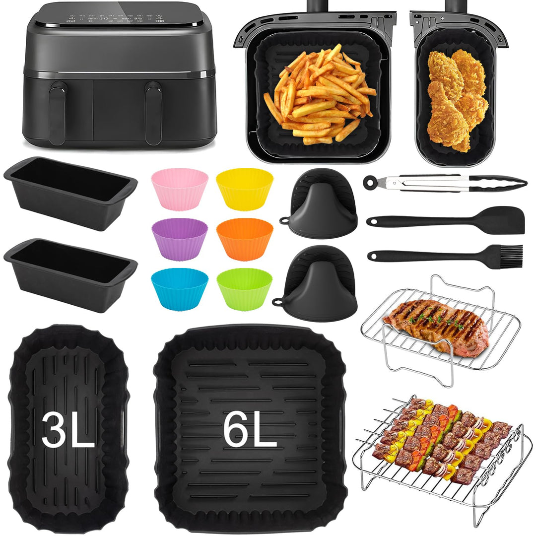 Airfryer Zubehör für Philips Airfryer Dual Basket 3000 Series NA350/NA550 Airfryer Zubehör Einschlie