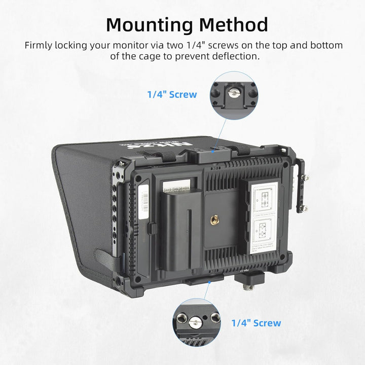 Nitze F7 PRO 7" Monitor Cage Monitorkäfig für Feelworld F7 PRO mit HDMI und USB-C Kabelklemme – JT-F