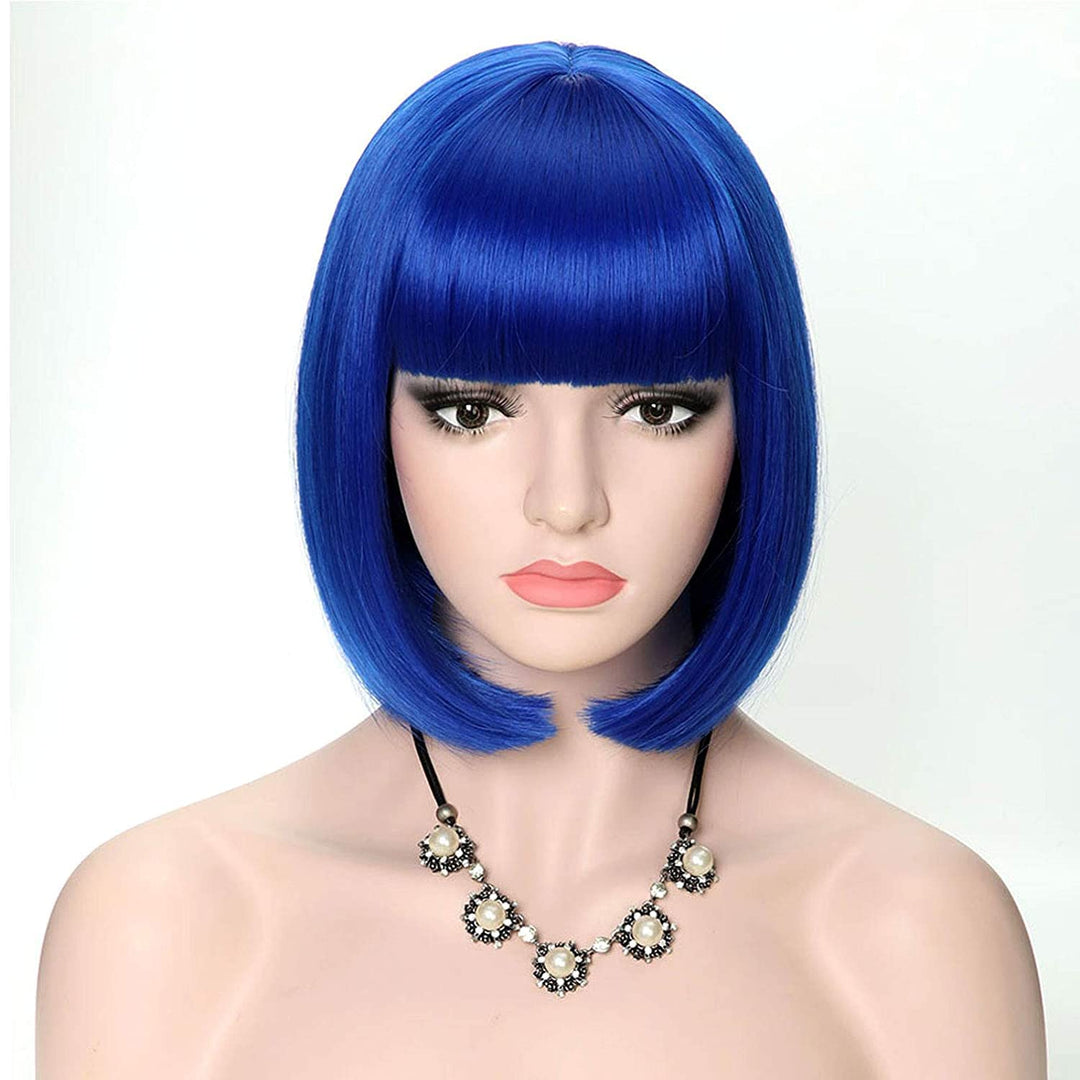 YEESHEDO Damen Kurze Bob Haar Perücken Gerade mit Pony Bunte Glatte Hitzeresistente Synthetische Per