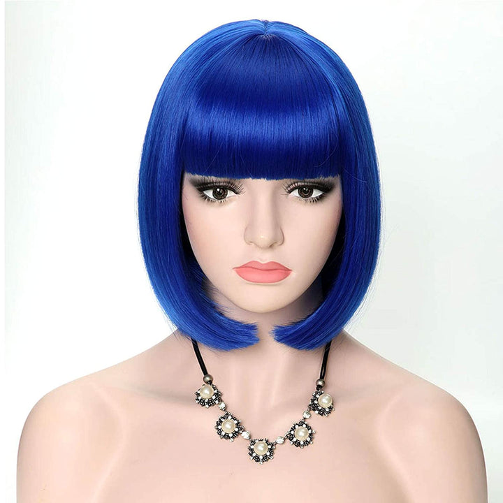 YEESHEDO Damen Kurze Bob Haar Perücken Gerade mit Pony Bunte Glatte Hitzeresistente Synthetische Per