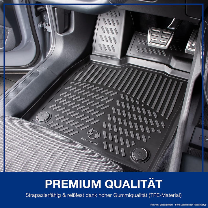 ELMASLINE Design 3D Gummimatten Set für OPEL Corsa-E (Elektro) ab 2019 | Extra hoher Rand | Corsa F