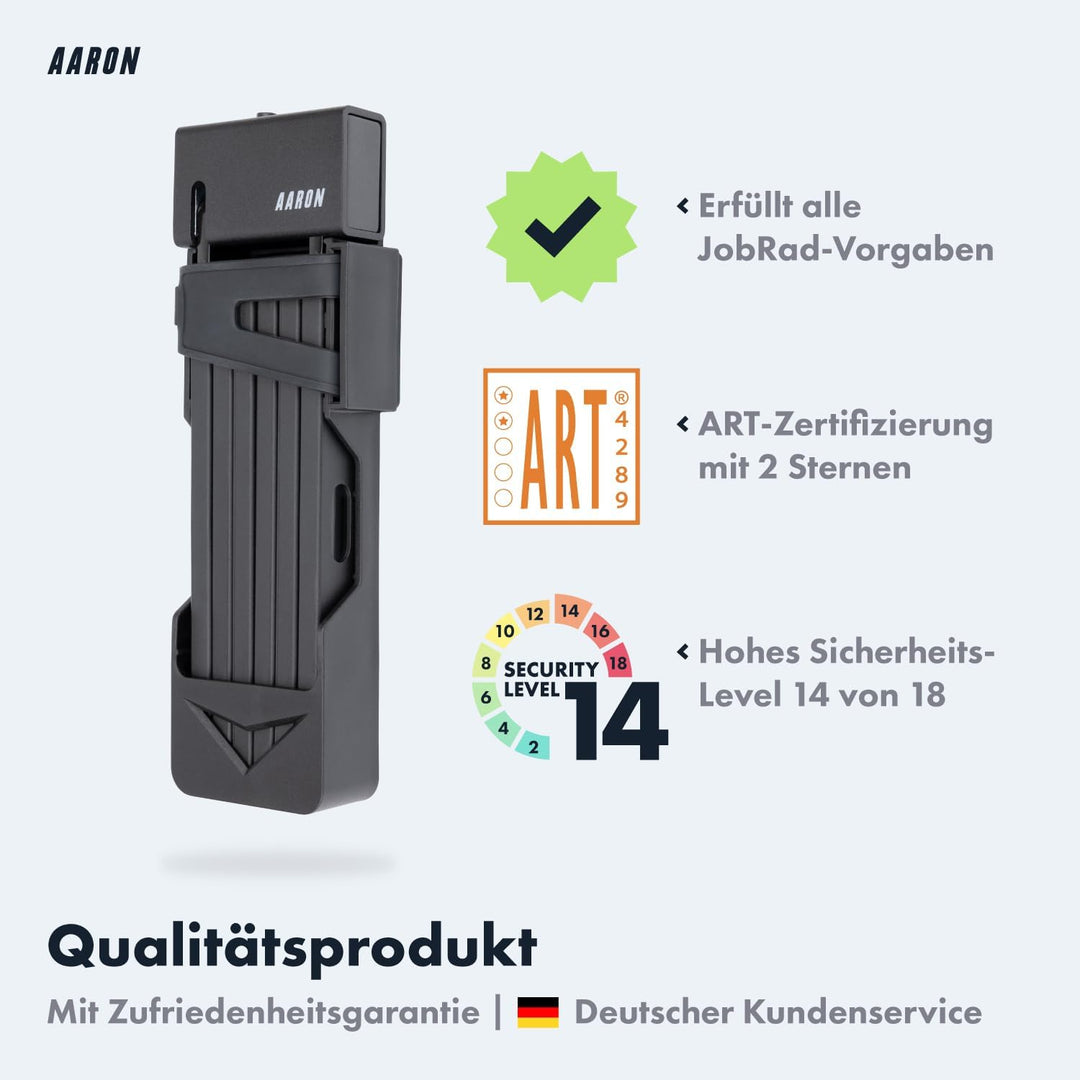 AARON Shield Fahrradschloss - sicheres Faltschloss Stufe 14, patentiertes Hochsicherheitsschloss mit