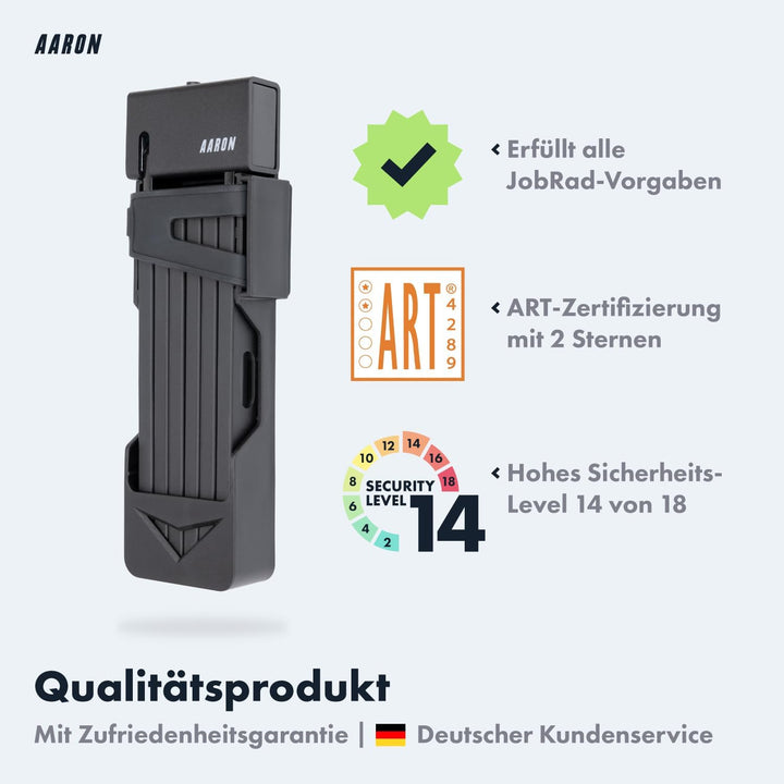 AARON Shield Fahrradschloss - sicheres Faltschloss Stufe 14, patentiertes Hochsicherheitsschloss mit